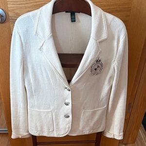 Lauren Ralph Lauren Cream Blazer with Crest